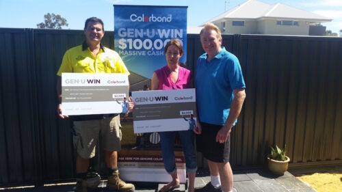 Winners in the ^ COLORBOND® steel Gen-u-win campaign!